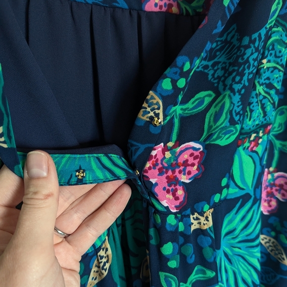 Lilly Pulitzer Gabriel Tunic Dress - Low Tide Navy Life Of The Party sz 14 - Picture 3 of 6